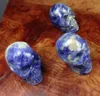 ホット販売！頭蓋骨ネックレス - ラピスラズリ彫刻宝石吊り下げ生の青いヘラリング宝石レイキクリスタル石送料無料