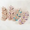 Koreaans Exquise Leaf Crystal Rhinestone Barrette Haarspeld Haar Clip Hoofdband Hot # R468