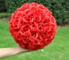 Spedizione gratuita 25 CM Nuova crittografia artificiale Rose Silk Flower Kissing Balls Hanging Ball Ornamenti natalizi Decorazioni per feste di nozze