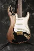 ストックハンドワークJohn Mayer Relic Black 1 MasterBuilt Electric Guitar熟成金ハードウェアニトロラッカーペイントトレモロブリッジWhammy Barヴィンテージチューナー