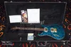 Custom 22 Private Stock Brazilian LTD Blue Qulit Maple Top Semi Holllow Body Electric Guitar Abalone Neck Binding & Birds Fingerboard Inlay