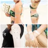 Hot Flash Metallic Waterproof Temporary Tattoo Gold Silver Tatoo Women Henna Flower Taty Design Tattoo Sticker