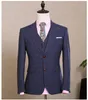 Wholesale- 2017 Custom Made Wedding Suits Mens Tuxedos Jacket+Pants+Vest Mens Suits Two Buttons Best Men Suits