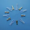 100 st 4,8 mm silver krympterminaler med silikonväska Kvinnlig spade Snabbkopplingsterminal för kabelkabelkabelkabel