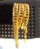 New Hip Hop Solid 14k Real Yellow Gold GF 11mm Miami Kubansk Länkkedja Halsband 24 Nickel Gratis, Ej allergisk, Inte lätt att ta