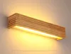 Modern Japanese Style Led Lamp Oak wooden Wall Lamp Lights Sconce for Bedroom Home Lighting,Wall Sconce solid wood wall light LLFA