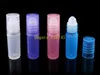 500pcs/lot 3ML Plastic Roll On Bottle For Essential Oils In Refillable Bottles PP Perfume Package sample Vial tube
