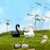 Czarny Biały Swan Ozdoby żywiczne Wystrój rzemiosła w domu Garden Miniaturowy Krajobraz Wróżka Ogród Bonsai Terrarium Rekwizyty