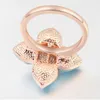 Austrian Crystal 18k Rose Gold Plated Flowers Rings For Women Wedding Red Rhinestone Crystal Rings Made With Swarovski Elements 16958