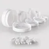 3g 5g 10g 30g 50g 100g 10pcs Portable White Plastic Jar Mask Cream Jars With Depressed Cap Bottle Empty Lip Balm Containers EJ14