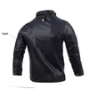 Männer Motorrad Schwarz Männlichen Leder Jacken Taste Zipper Biker Pilot Schaffell Mantel M-2XL hohe qualität