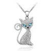 Venta al por mayor, collar con colgante de gato de cristal austriaco, joyería bonita hecha con elementos de Swarovski para mujeres, regalos navideños 1-286, envío gratis