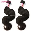 Glamorösa obearbetade malaysiska mänskliga hårkroppsvåg 2 buntar toppkvalitet Virgin Hair 8 "-34" Peruanska indiska malaysiska vågiga hårförlängningar