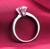18k Classic 1 2CT White Gold Plated Large Cz Diamond Rings Top Design 4 Prong Bridal Wedding Ring for Women279f
