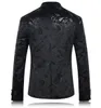 Blazer Blazer Homens Paisley Pattern Sequin Terno Casaco Slim Fit Fit Fashion Wear para Singer Casual Mens Blazers Novas chegadas