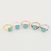 Everfast Wholesale 10pc/Lot Big Square Blue Stone Rings Classic Retro Finger Rings Women Men Jewelry EFR007