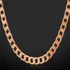 '18K' Stamp Men's High Quality Gold Plated Chunky Necklaces Chains 18K Real Gold Plated Figaro Necklace 5MM 55CM 22'' YS744