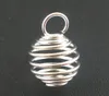 Silver Plated Spiral Bead Cages Charms Pendants Findings 9x13mm Jewelry making DIY