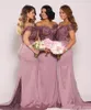 2020 Cheap Mermaid Bridesmaid Dresses Sweetheart Off Shoulder Lace Appliques Pearls Satin Plus Size Long Maid Of Honor Wedding Guest Dresses