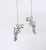 Style Pistol Gun Mixed Revolver Bullet Drop Dangle Earrings 925 Silver Fish Ear Hook 50Prairs Tibetan Silver Chandelier Earring Jewelry Gift