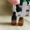 Wholesale 1ML 2ML 3ML Glass Dropper Bottles Mini Amber E Liquid Container