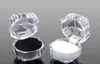 Jewelry Package Boxes Ring Holder Earring Display Box Acrylic Transparent Wedding Packaging Storage Box Cases v0262