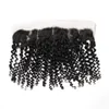 Brasilianisches Echthaar, Spitzenfrontverschluss, peruanisches Remy-Haar, Afro-Locken, gewellt, Spitzenfronten, 13 x 4, 1B, freier Teil, 20,3–50,8 cm, freier Haarausfall