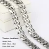 Top Quality High Polished Titanium Curb Fashion Jewelry CUBAN LINK CHAIN Necklace For Men 60cm Gold Silver