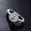 Yhamni Luxury Original 925 Silver smycken Rings for Women Round 2 Carat Cz Diamond Silver Förlovningsring Hela JYT16058179