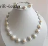 White Baroque Reborn Freshwater Pearl Necklace Armband Set