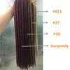 Haute qualité # 613, extension de cheveux synthétiques tresses de dreadlocks noirs redoute droite 24 brins / pcs faux locs crochet cheveux de tressage synthétiques