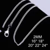 2017 Ny fabriksförsäljning 10st 16 "-30" Äkta fast 925 Sterling Silver Fashion Curb Necklace Chain Smycken med hummerklast
