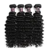 Ishow 8A Brazilian Deep Wave Virgin Extensions Wefts Peruvian Human Hair Bundles 4pcs/ lot Wholesale Price for Women All Ages 8-28 inch Natural Black Color