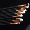 12x Pro Make-up Borstels Set Foundation Powder Oogschaduw Eyeliner Lip Brush Tools