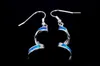 Hele winkels fashion blauw fijn vuur opaal spiraalvormige oorbellen 925 Sliver sieraden EF170831055021074
