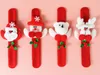 Xmas Party Favors Santa Claus Slap Bracelet Christmas Reindeer Wrist Band Bangle Festlig Event Kids Adults Present Red