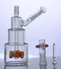 Hitman Glass Bongs Bolo Clássico Tubulação De Petróleo De Petróleo de Cachorro Bubbling Tubos com pneu colorido PERC 14 mm articulação masculina