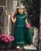 Tea Length Flower Girls Dresses for Boho Vintage Wedding Sheer Neck Cap Sleeve Tulle Custom Baby Child First Communion Dress2720