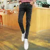 Nuevo 2017 primavera otoño Barato Hip hop lápiz pantalones Skinny jeans hombres pierna sólida Slim fit Grey Denim Teenager biker jeans 28-34