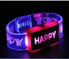 DHL LIBERA il trasporto 100 pz 2017 Nuovo Lampeggiante Braccialetto Del Braccialetto con felice Luci A LED braccialetto per le decorazioni della festa di compleanno per bambini