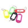 50 / pcs Mix Kleur Plastic Sleutelhanger Sleutel Tags ID Label Naam Tags met split ring voor bagage sleutelhangers Sleutelringen 50 * 22mm 77