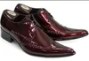 Scarpe da sposa moda uomo, scarpe con i tacchi alti rossi Business Party Oxfords Moda in pelle verniciata Casual per il tempo libero Scarpe da uomo bianche