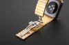 Luxury 316L rostfritt stål Butterfly Buckle Band för Apple Watch Band 38mm 40mm 42mm 44mm Guldrem för IWatch Band Series 1 2 38886868