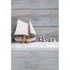 木製の壁写真の背景子供セーリングボートの貝の赤ちゃん新生児の写真撮影小道具子供の肖像画スタジオ背景木製の床