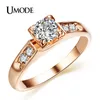 Umode-Top-Verkauf hoher Qualität Rose Gold überzogene Mode-CZ-simulierte Diamant-Eheringe JR0006A