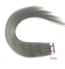 ZZHAIR 14-24 inç 100% Brezilyalı bant remy İnsan saç uzantıları 20 adet / paket saç cilt atkı 30G-70G içinde tutkal
