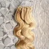 Blond Human Hair Piano Färg 27/613 1g 100g 7A Micro Loop Brasilianska Extensions Body Wave Micro Loop Human Hair Extensions