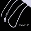 925 стерлингового серебра ожерелье цепь высокого качества 2 мм змея цепи 16-24 дюймов стерлингового серебра 925 ожерелья ювелирные изделия Бесплатная доставка