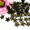 300 stks Messing 10mm Star Studs Spots Punk Nailheads Spikes voor Tas Schoenen Armband