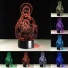 Cadeau de pâques jésus Christ 3D veilleuse tactile coloré LED lampe de Table USB acrylique veilleuse décoration de la maison lampe cadeaux